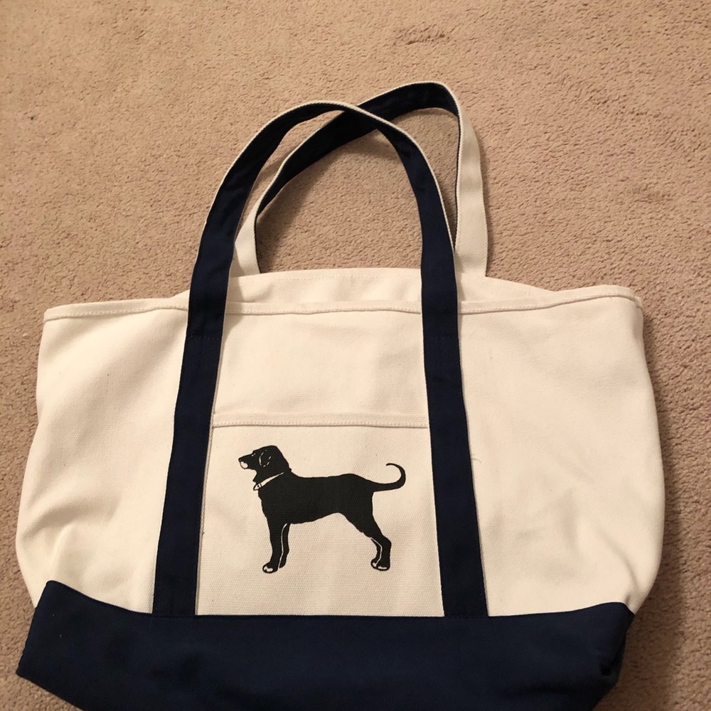 The Black Dog canvas tote with navy